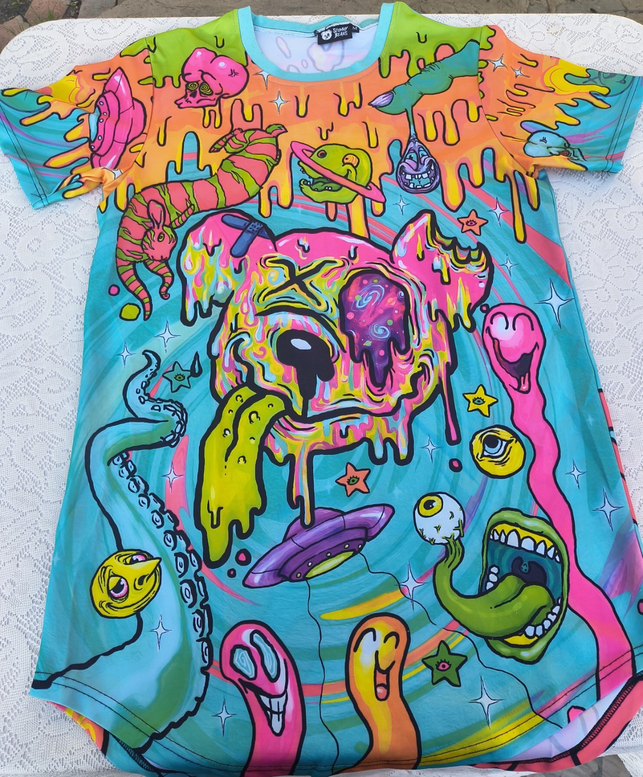 X Scummy Bears Cool Multi Color Shirt Dress