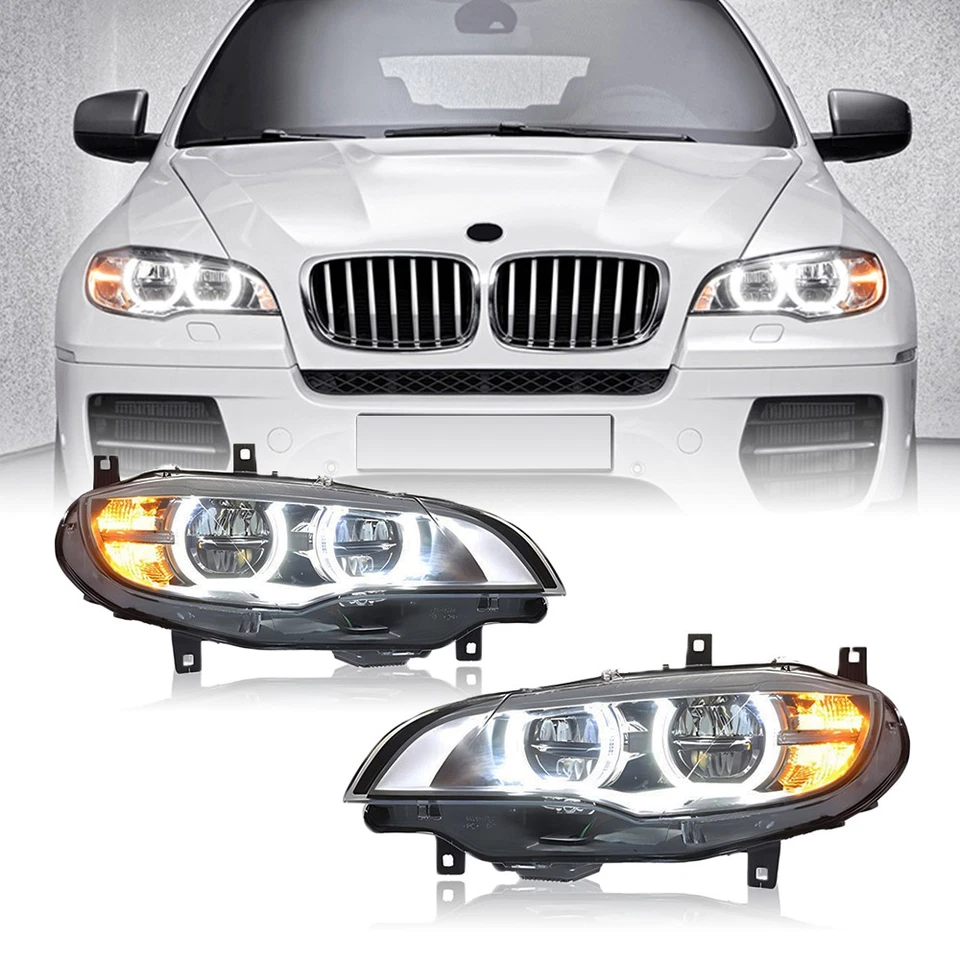 LED Laser Headlights For 2008-2013 BMW X6 E71 Xenon Headlamps Assembly Foto 4 de 4