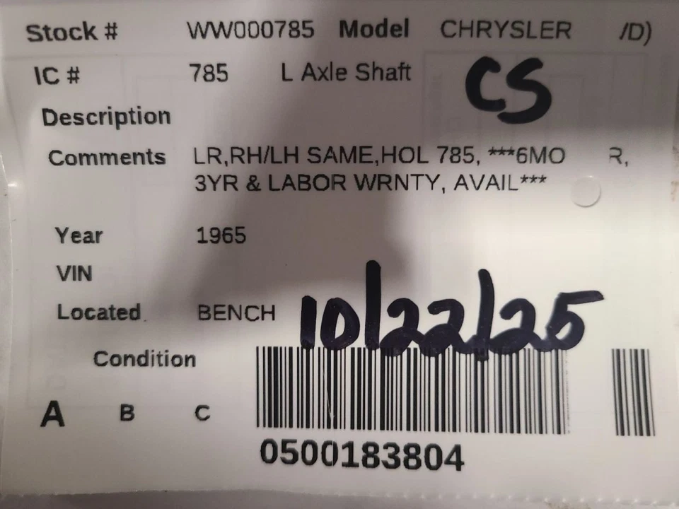 Eje para furgoneta Dodge 100 64-70 2177299 Foto 3 de 3