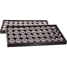Black 72 Gem Jars Foam Insert  Travel Display Tray