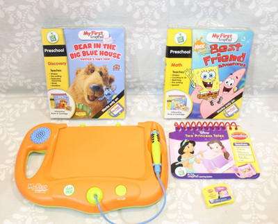 Leap Frog MyFirst LeapPad Learning System Preschool~3 Books & Cartridges~Tested