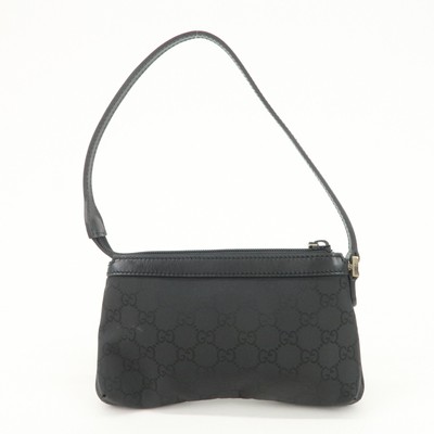 Auth GUCCI GG Monogram Nylon Leather Shoulder Bag Pouch