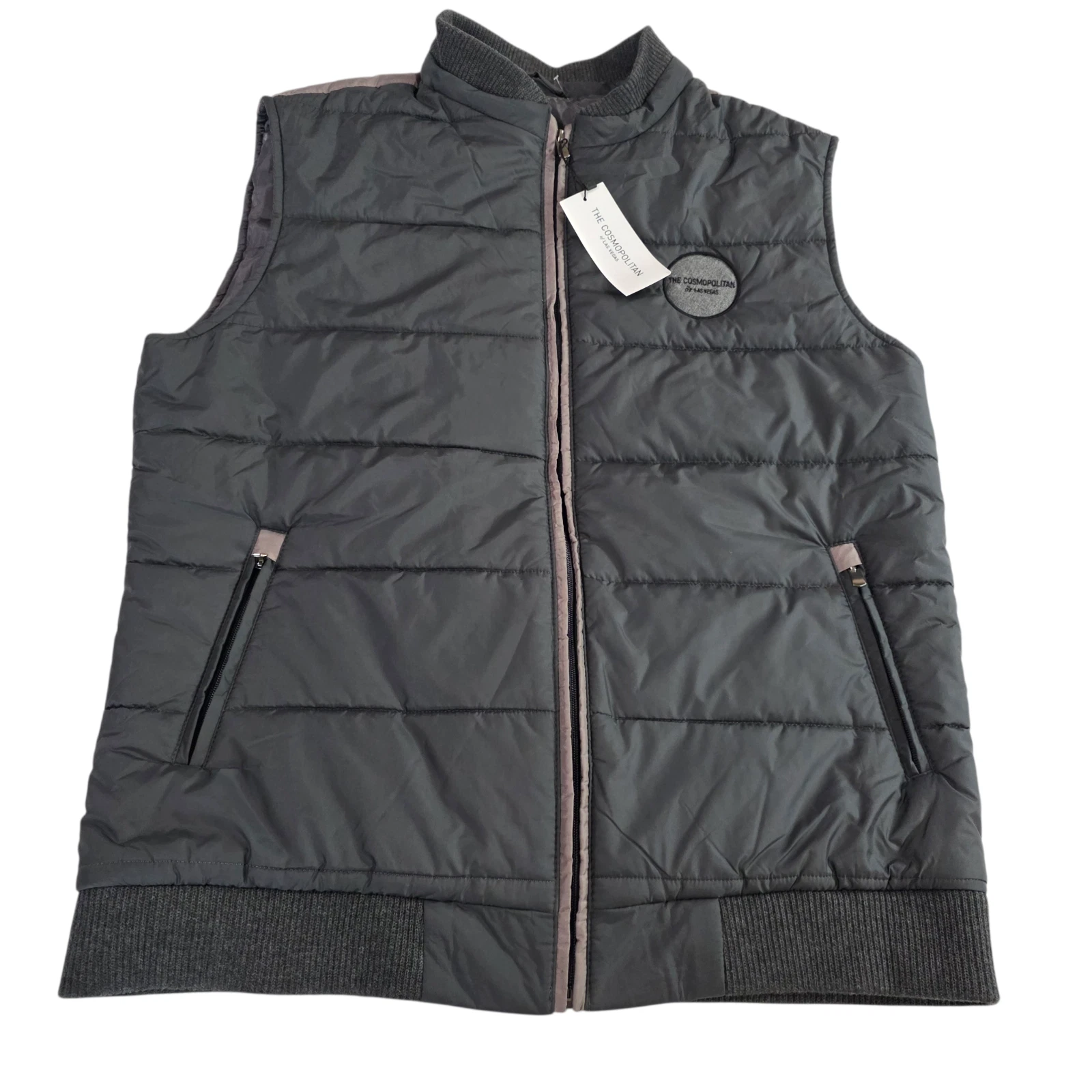 NWT Macoo The Cosmopolitan Puffer Vest Mens Gray Size 3XL Full Zip Polyester