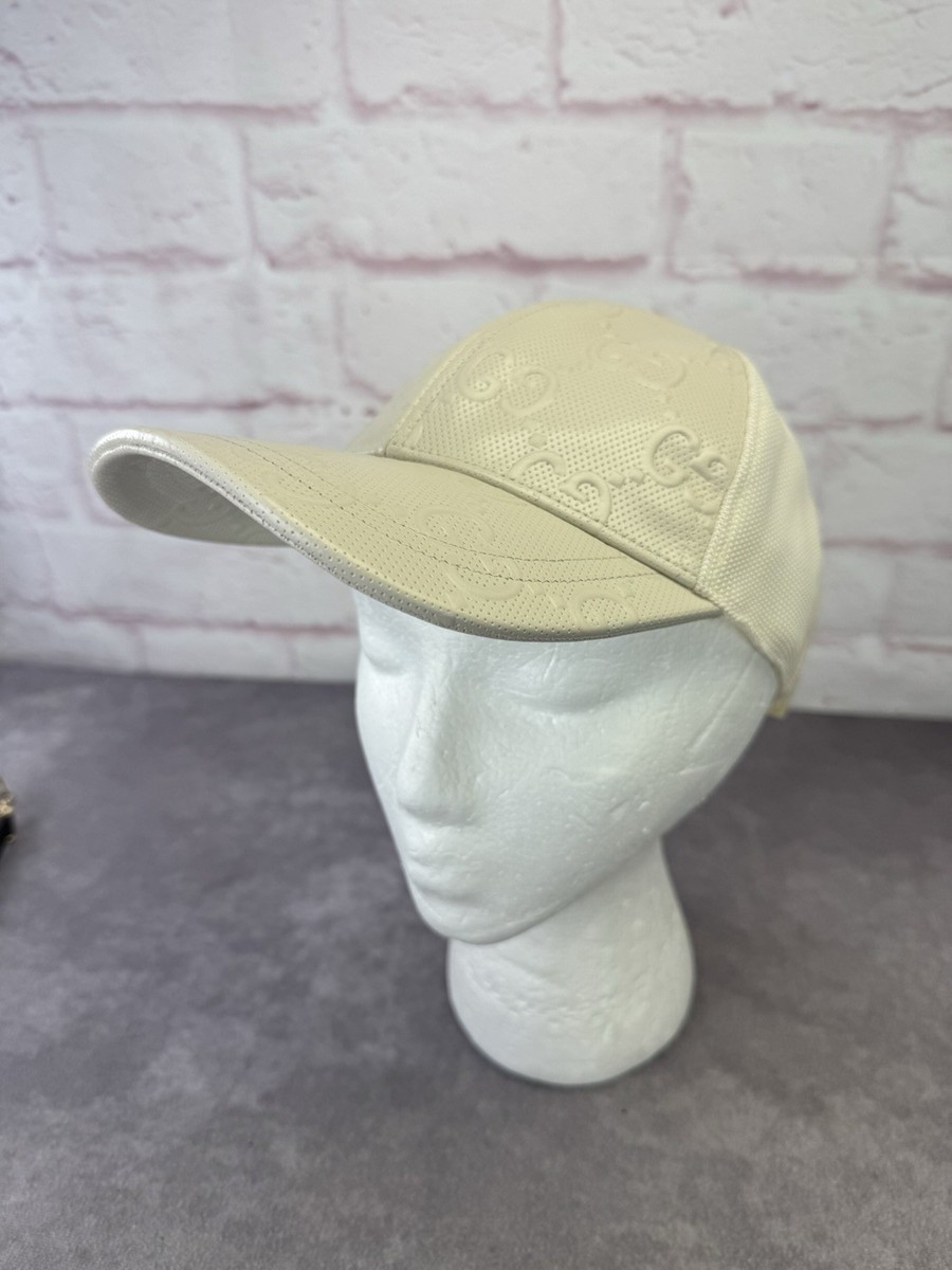 Gucci Embossed Mesh Gg Cream Cap Hat Medium | eBay
