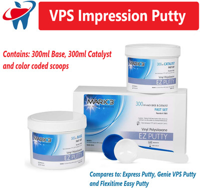 Dental VPS Putty Set VPS Impression Material Base or Catalyst 600 ml, Made USA