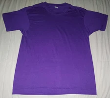 VTG 80s PURPLE SCREEN STARS BLANK T SHIRT LARGE DEADSTOCK SINGLE STITCH 90s USA
