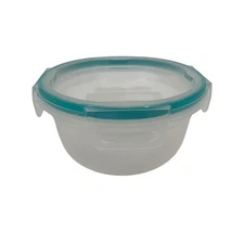 Snapware Bowl 4 cup Capacity w/Teal Lid Plastic BPA Free Airtight & Leakproof