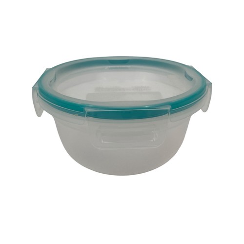 Snapware Bowl 4 cup Capacity w/Teal Lid Plastic BPA Free Airtight & Leakproof