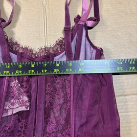 Victorias Secret Bustier Top Romantic y2k Floral Lace Corset Coquette Lingerie M