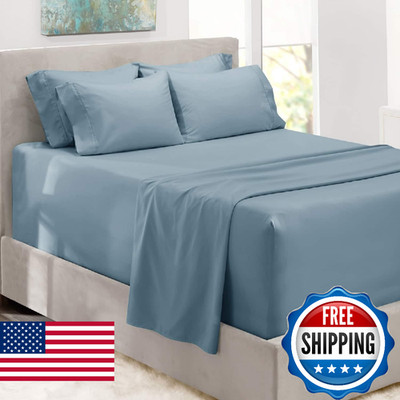 Hearth & Harbor Bed Sheets, Luxury Soft 6 Piece Bed Sheet Set Extra Deep Pocket