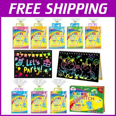Fun Scratch Paper Sets - 36 Pack Rainbow Notebooks for Classroom & Party Gifts