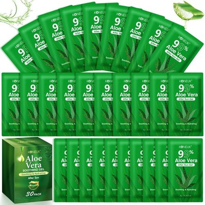 30 Pack Aloe Vera Gel for Face, Hair, Skin, 99% Pure Aloe Vera Gel for After ...