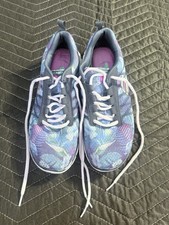 Skechers Flex Appeal Memory Foam Floral Blue Purple Women's Athletic Sneakers