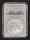 1986 1oz .999 American Silver Eagle | NGC MS69 #066