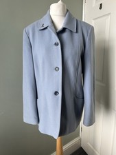 Rowland's Bath Women’s Blue Wool Cashmere Blend Jacket Coat Size 18 L/XL Luxury