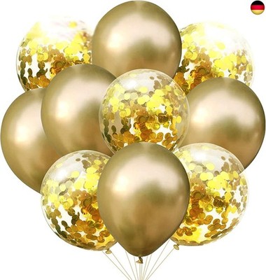 Koboko Luftballons Gold Set, 10 Stück Goldene Helium Ballons Hochzeit, Gold 