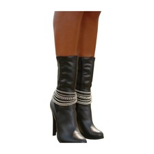 Hot Women Boot Bracelet Silver Metal Chain Shoe Charm Multi Strand SET PAIR 2PCS