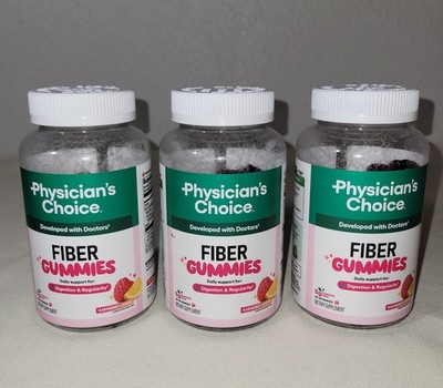 Physician S Choice Fiber Gummies for Digestive Health & Regularity - Lot Of 3.
