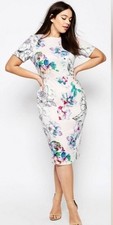 ASOS Pale Pink Floral Midi Dress Size 6