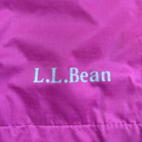 LL Bean Kids Dark Pink Raincoat Girls 6X - 7 Zip With Hood - Picture 4 of 7