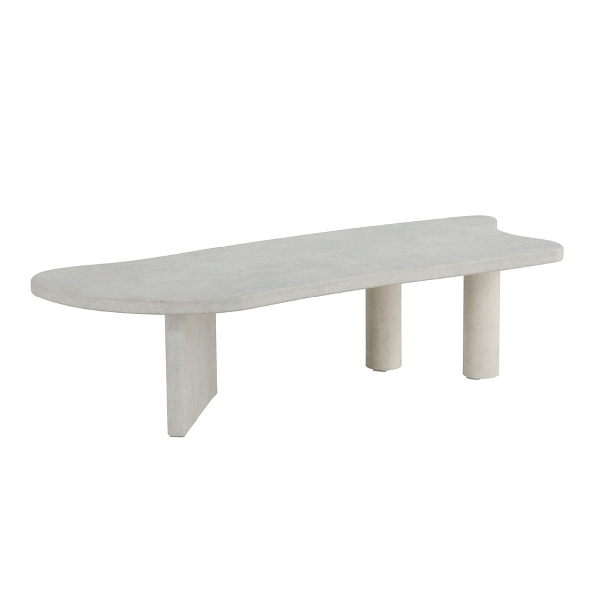 Table basse effet béton Polle 160cm gris clair, le meuble robuste et anti-tache
