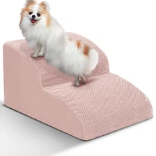 Dog Stairs for Small Dogs - High Density Foam Pet Steps, Extra Wide Dog Ramp