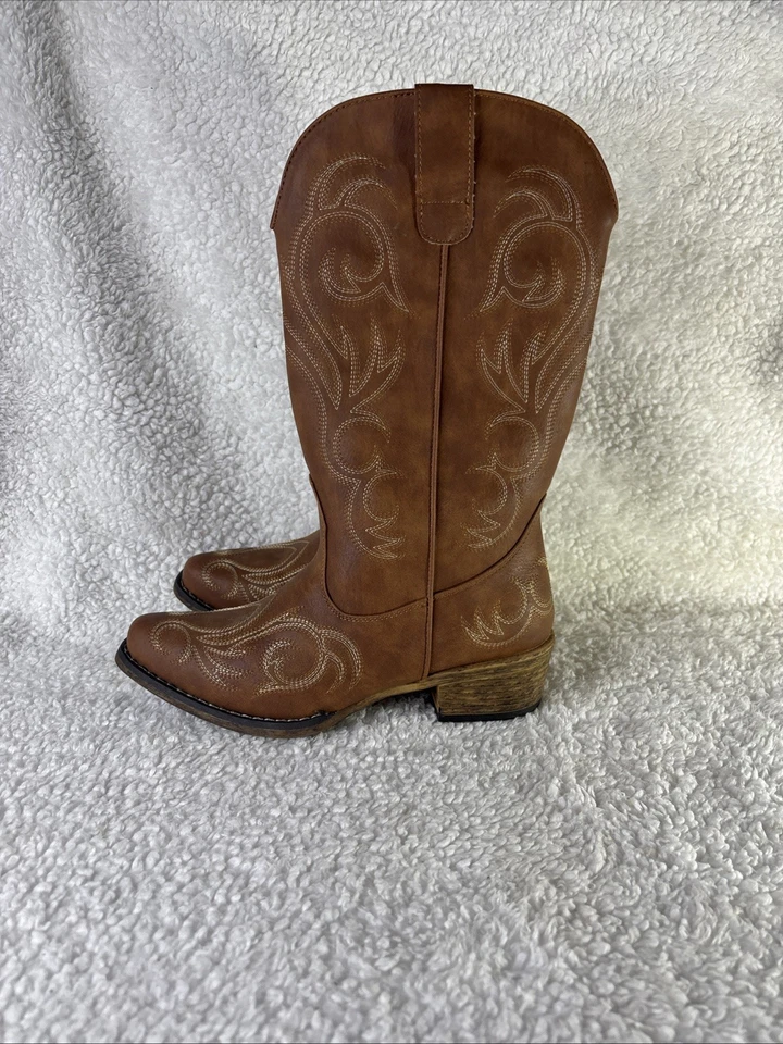 Botas vaqueras bordadas para mujer Roper 09-021-1566-2421 talla 7 tostadas Foto 3 de 4