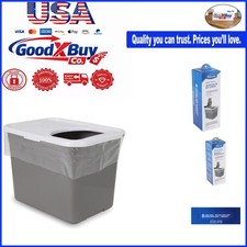 Unisex-Adult Top Entry Litter Pan Liners Dark Grey 8 Count for Cats- Easy Cle...
