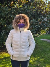 Piumino HIK bianco da donna/ragazza – Taglia XS – Cappuccio con pelliccia 