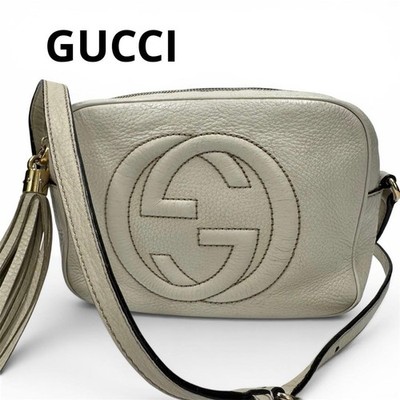 Gucci Small Soho Disco Beige Pebbled Calfskin Leather Bag