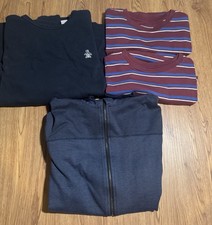 Men’s Size Large Clothing Bundle with Marc Anthony Sweater Penguin Crewneck Tee