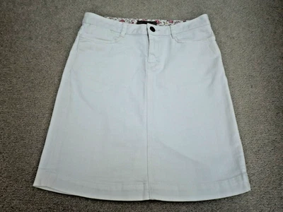 JIGSAW KEW 159 - weißer Denim kurzer Sommerrock - super süß gefüttert - UK8 - Bild 1 von 4