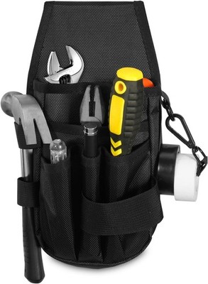 5-Pockets Tool Pouch Black Tool Pouch Organization Heavy-Duty Tool Pouches Bag
