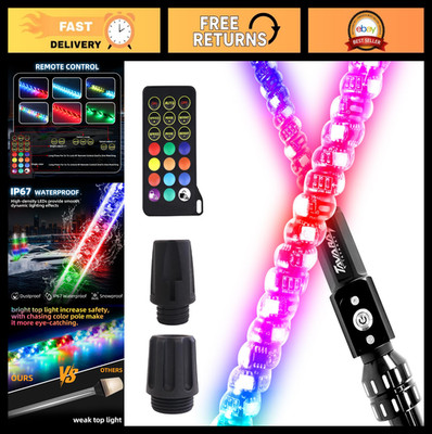 3FT Boat Navigation Lights - 600+ RGB Patterns, Remote Control, 2NM Coast Guard