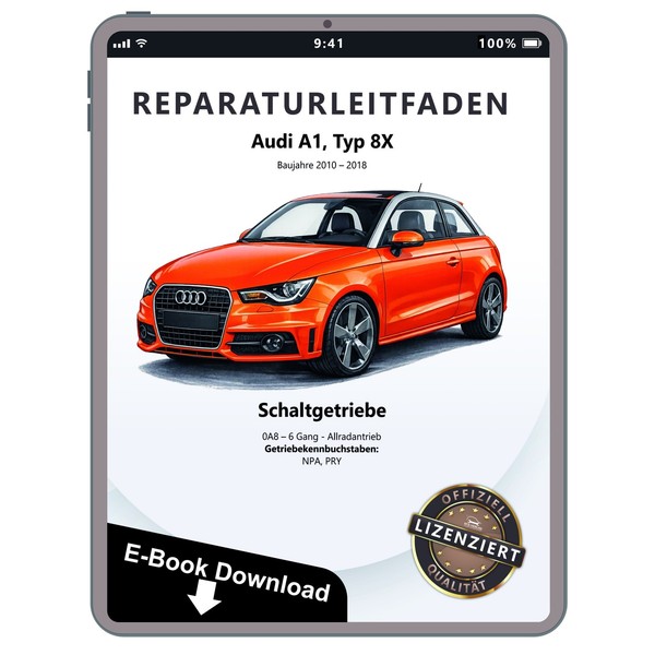 Audi A1 8X 2010-2018 6 Gang Schaltgetriebe 0A8 FWD Werkstatthandbuch PDF Datei-image