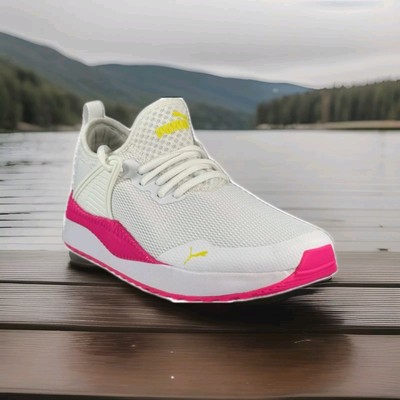 Puma Shoes Womens 8 Pacer Next Cage Running Sneakers White Lace Up Low 373983-01