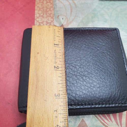 Swiss Marshall RFID Blocking Premium Leather Security Zippered Bifold Black - Picture 10 of 11