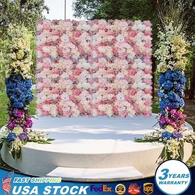 Artificial Silk Rose Flowers 3D Backdrop Wall For Wedding Party Decoration 12PC