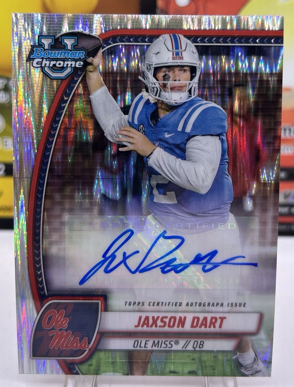 2024 Bowman Chrome University Jaxson Dart Stealth Refractor Auto SP