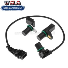 Set of 3 (2 Engine Camshaft & 1 Crankshaft Position Sensor )Fits For BMW