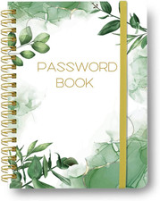Password Book with Alphabetical Tabs - Spiral Password Notebook for Internet C