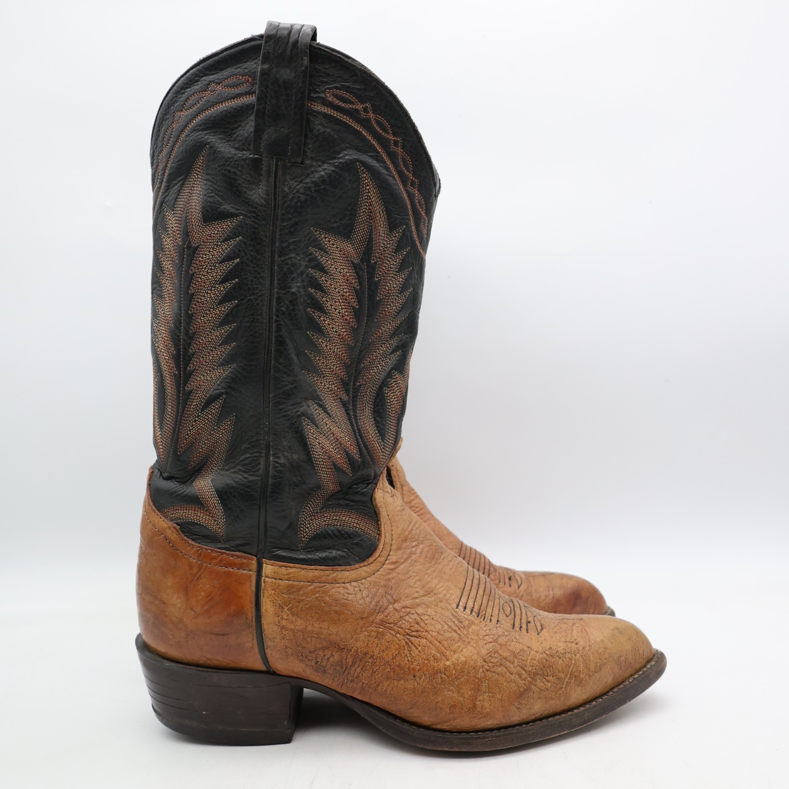 Tony Lama Men's Size 8.5 EE Brown Taurus Shoulder Leather Western Boots USA