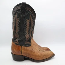 Tony Lama Men's Size 8.5 EE Brown Taurus Shoulder Leather Western Boots USA