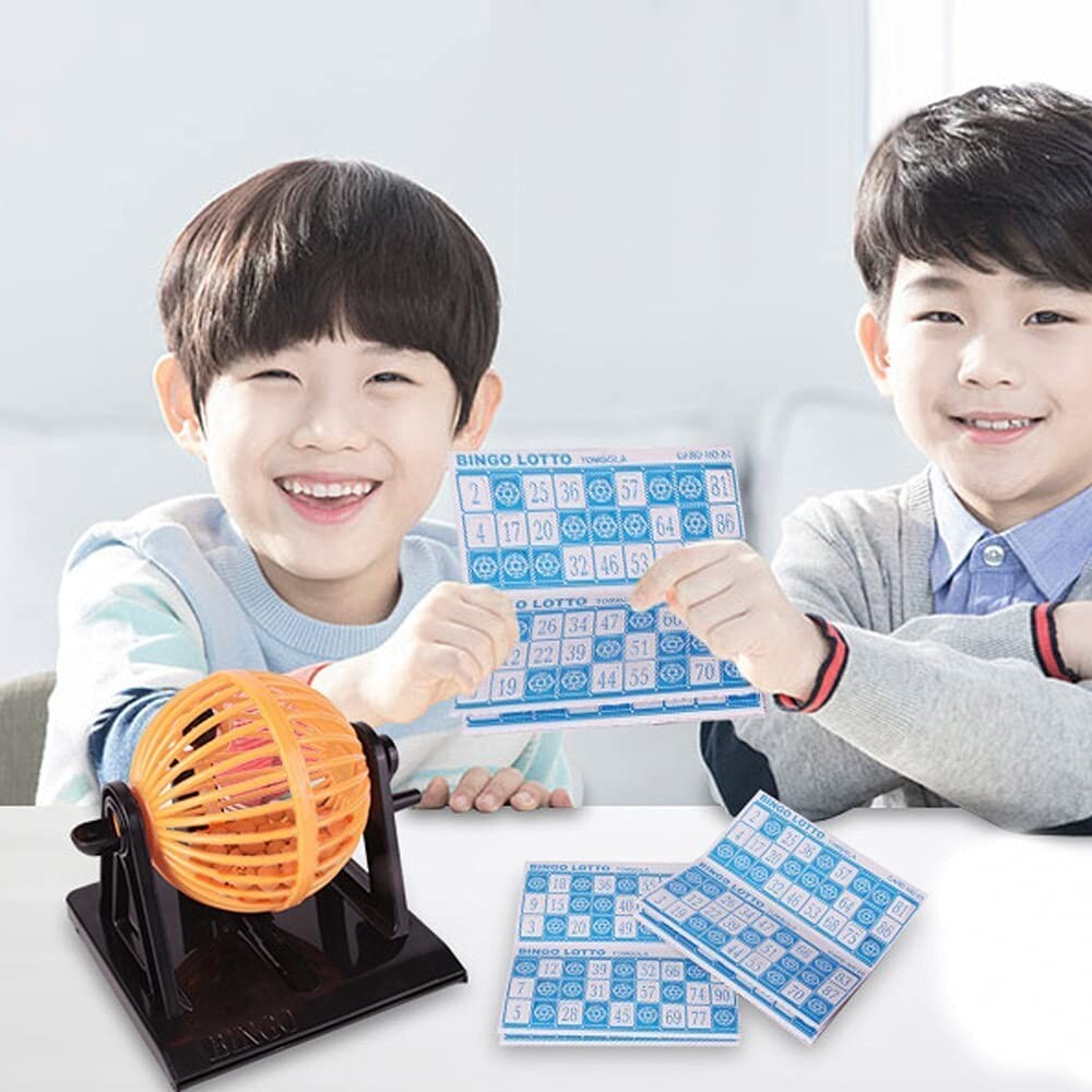 Family Bingo Lotto Lottery Number Machine Game set with 12 Cards 90