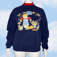 Vintage 90s Grandma Crewneck Adult Medium Autumn Harvest Kitten Fall USA Made XL