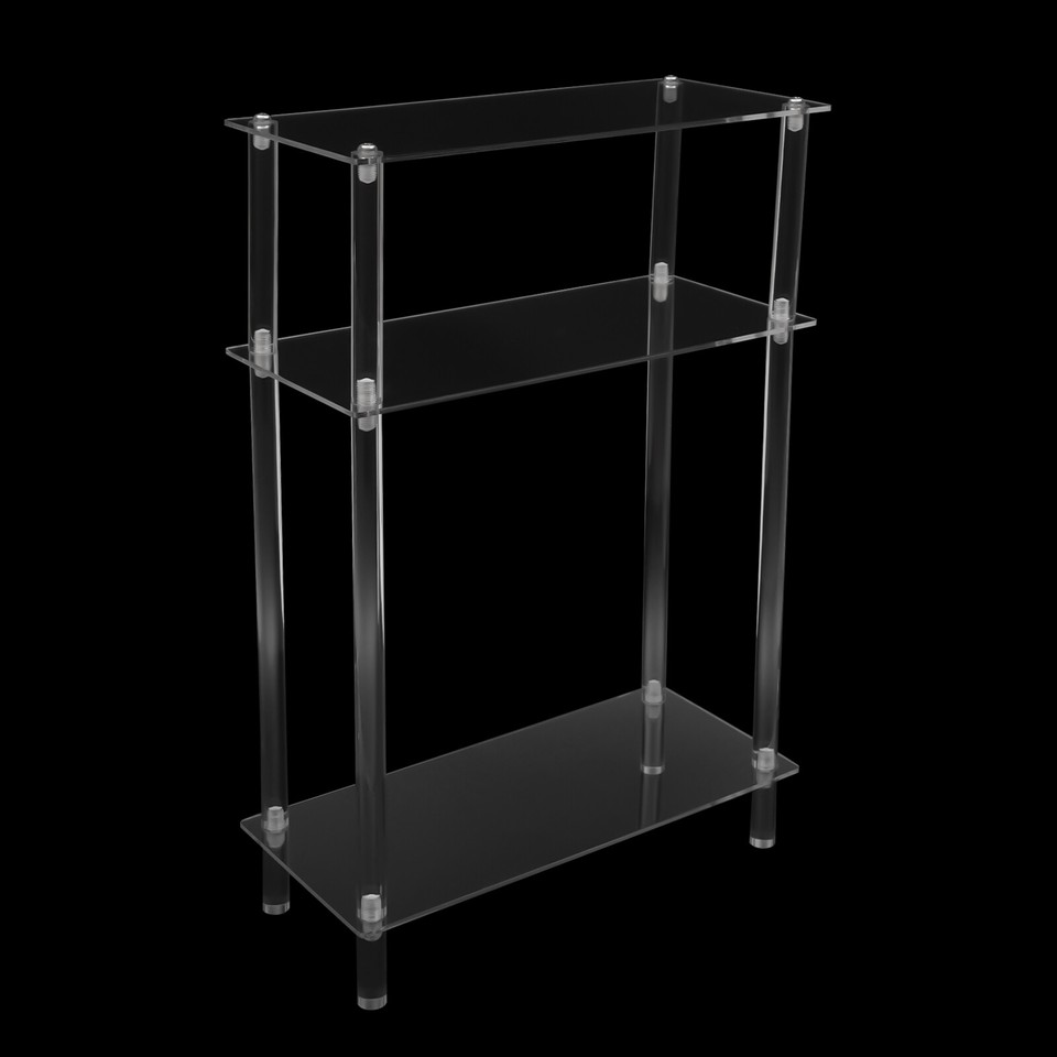 For Living Room 3Tier Small Nightstand/Bedside Table Acrylic Narrow