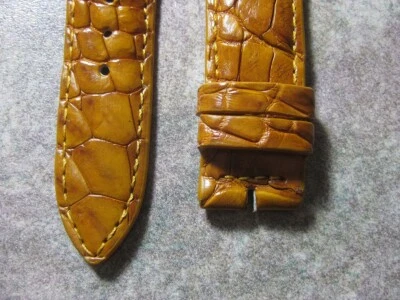 Bracelet de montre crocodile - Brun clair - 19mm/20mm - Neuf - Band23 - Photo 1/4