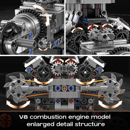 Mould King 10206 V8 Engine Building Kit - Build Your Own V8 Engine Toy, 8-Cylind - Picture 5 of 6