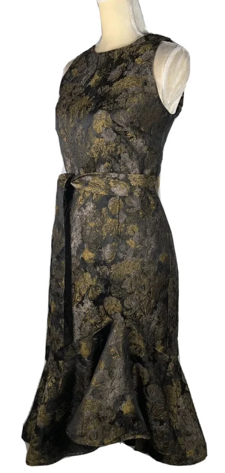 Antonio Melani Dress Sheath 4 Mermaid Gown Sleeveless Jacquard Belt NW $199 - Image 4 of 4