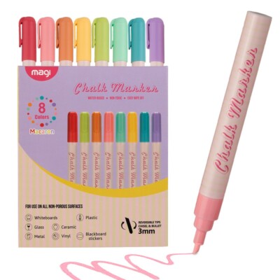 Chalk Marker Set Fensterfarben Flüssigkreide Wasserfest Marker 8 Farben